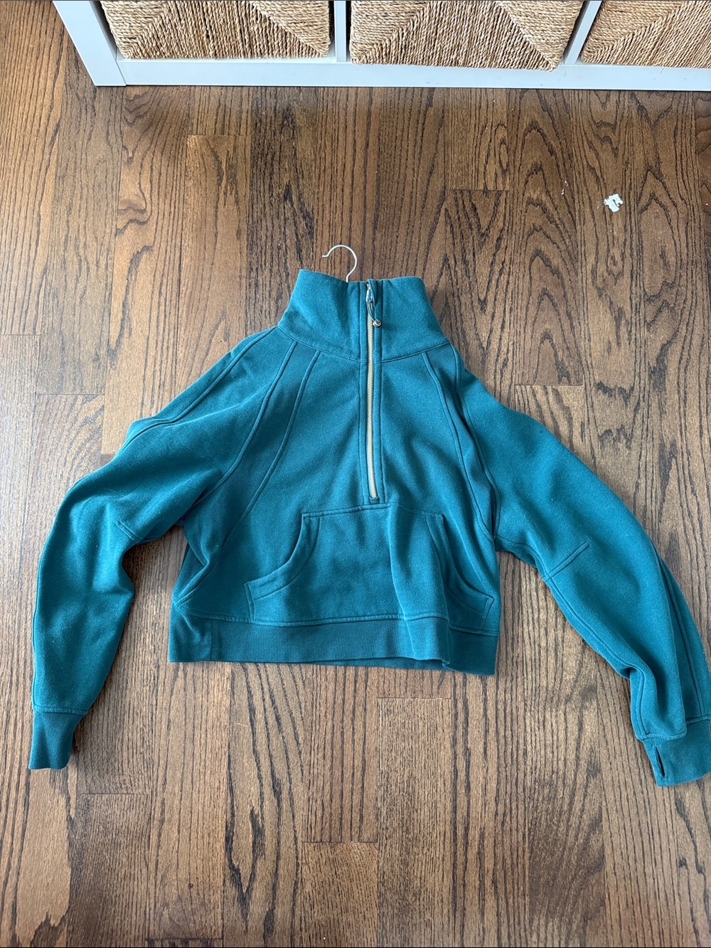 Emerald Green Lululemon Half-Zip Cropped Fleece Pullover